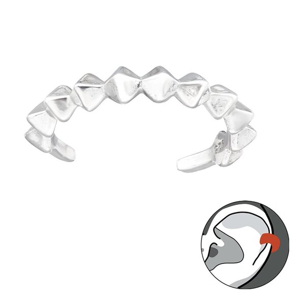 Sterling Silver Spike Ear Cuff – Edgy No Piercing Cartilage Wrap - Picture 1 of 1